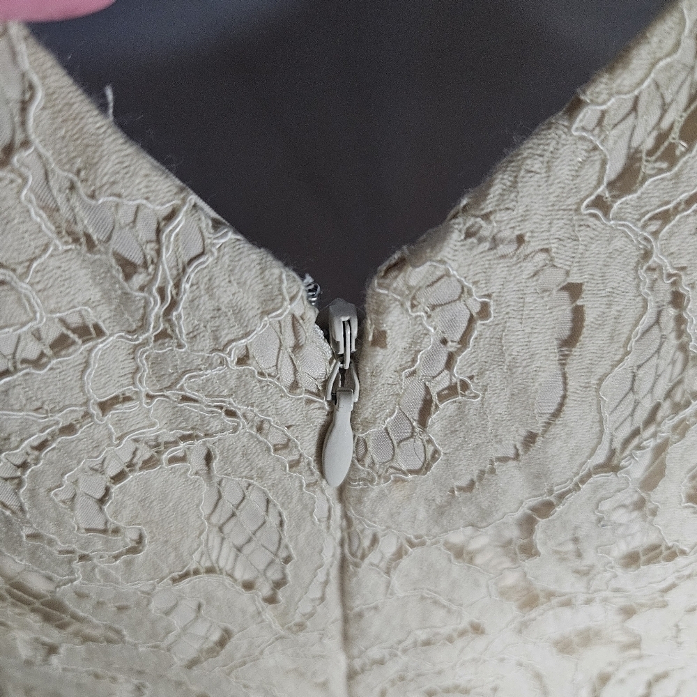 0001 J. Crew Natalia Lace Dress A9022 Cream Bridal Wedding Formal Office Size 2 - Picture 7 of 15